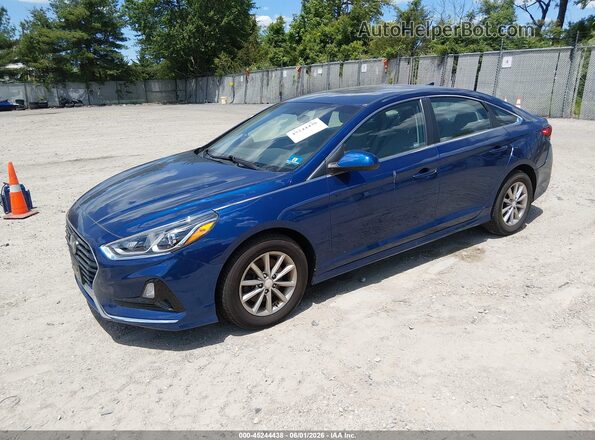 5NPE24AF9KH754661 2019 HYUNDAI SONATA Blue Առջևի ձախ երեք քառորդ տեսարան