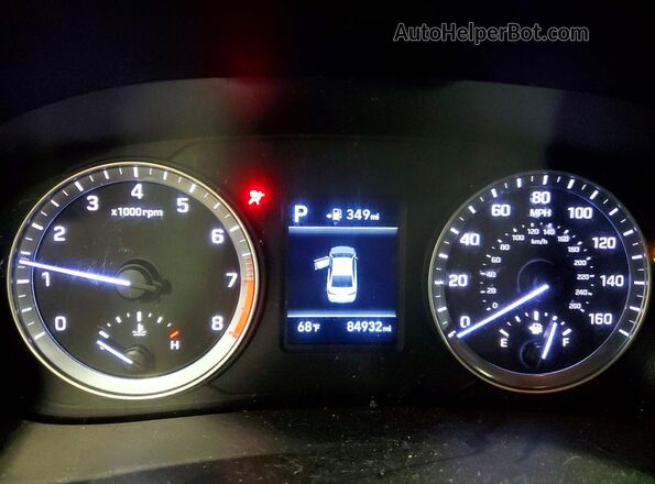 5NPE24AF9KH804460 2019 HYUNDAI SONATA White Вид щитка приладів
