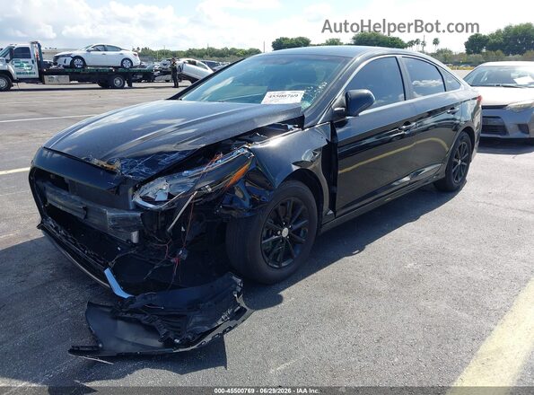 5NPE24AF9KH819413 2019 HYUNDAI SONATA Black წინა მარცხენა ხედი სამი მეოთხედიდან