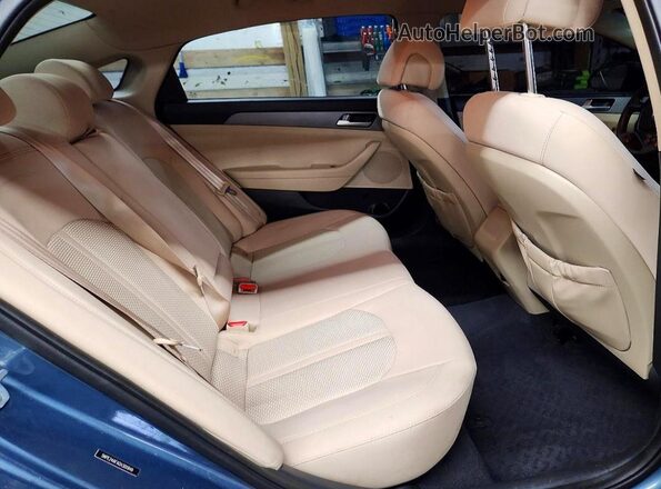 5NPE24AFXGH301849 2016 HYUNDAI SONATA Blue Вид задніх сидінь