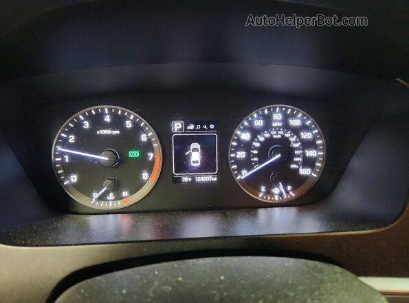 5NPE24AFXGH301849 2016 HYUNDAI SONATA Blue Вид щитка приладів