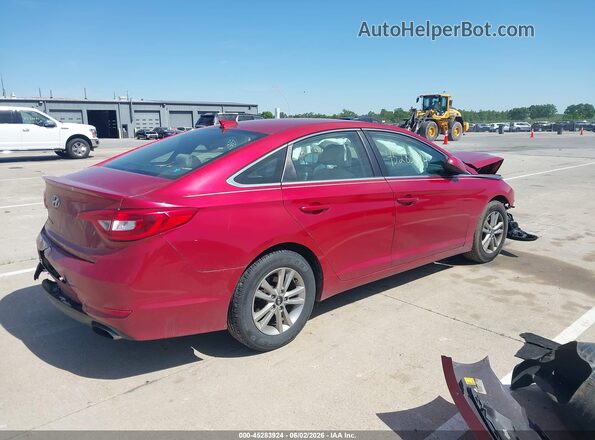 5NPE24AFXHH595416 2017 HYUNDAI SONATA Красный Задняя правая четверть