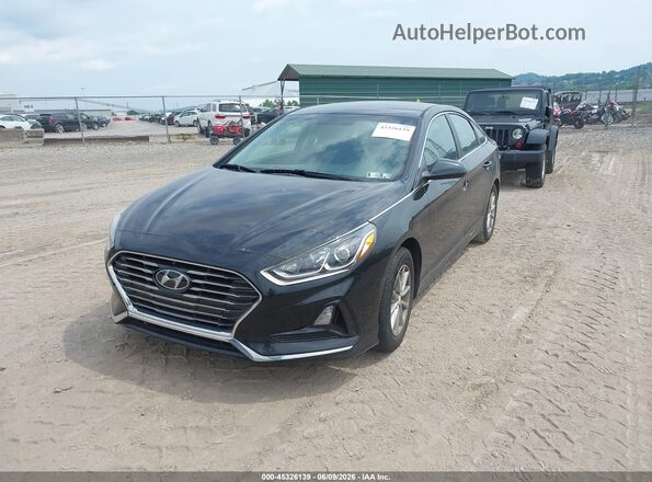 5NPE24AFXKH748724 2019 HYUNDAI SONATA Black Vista tres cuartos delantera izquierda
