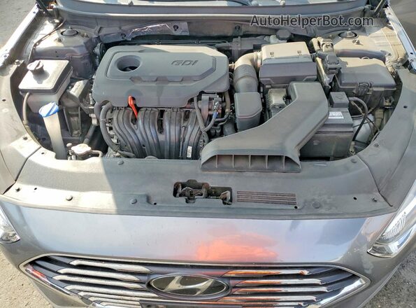 5NPE24AFXKH752420 2019 HYUNDAI SONATA Gray უკანა სალონის ხედი