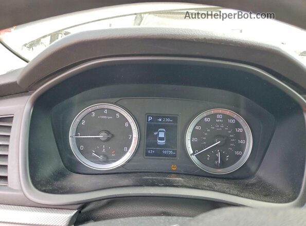 5NPE24AFXKH752420 2019 HYUNDAI SONATA Gray ხელსაწყოთა პანელის ხედი