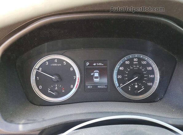 5NPE24AFXKH799804 2019 HYUNDAI SONATA Gray Widok zestawu wskaźników