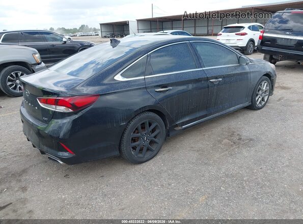 5NPE34AB0JH669409 2018 HYUNDAI SONATA Black Trasero derecho