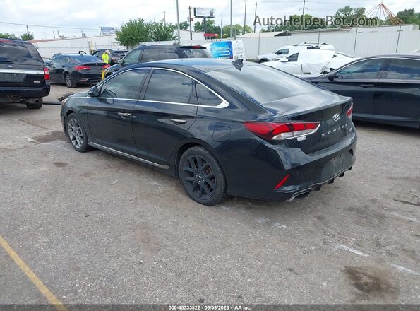 5NPE34AB0JH669409 2018 HYUNDAI SONATA Black Trasero izquierdo