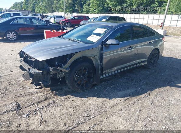 5NPE34AB0JH678742 2018 HYUNDAI SONATA Серый Передняя левая четверть