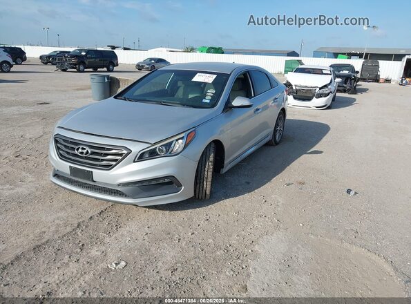 5NPE34AB3GH333228 2016 HYUNDAI SONATA Silver წინა მარცხენა ხედი სამი მეოთხედიდან