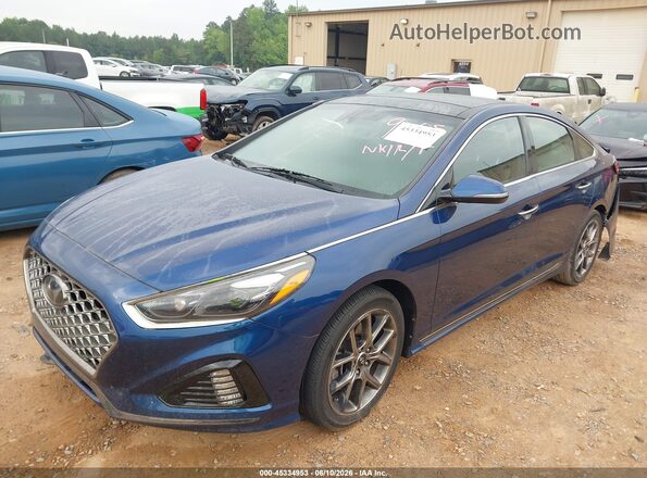 5NPE34AB3KH769005 2019 HYUNDAI SONATA Blue Przód lewy