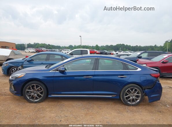 5NPE34AB3KH769005 2019 HYUNDAI SONATA Blue Widok wnętrza z tyłu