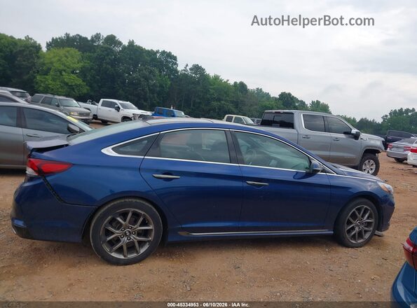 5NPE34AB3KH769005 2019 HYUNDAI SONATA Blue Widok zestawu wskaźników
