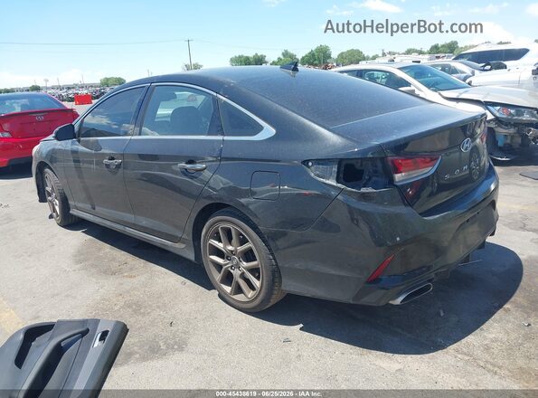 5NPE34AB5JH610839 2018 HYUNDAI SONATA Black Trasero izquierdo