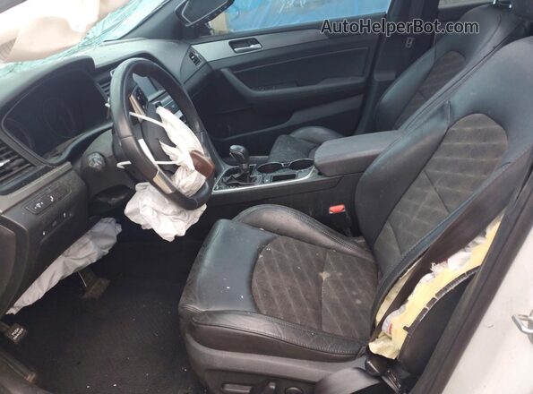 5NPE34AB7JH672582 2018 HYUNDAI SONATA White წინა სალონის ხედი