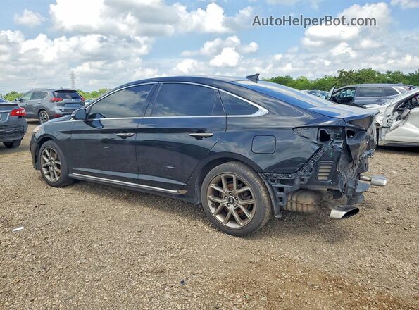 5NPE34AB7JH725765 2018 HYUNDAI SONATA Black Задня ліва чверть
