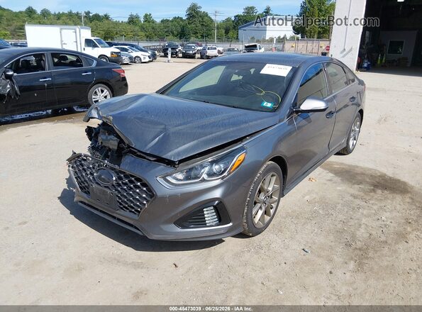 5NPE34AB8JH649781 2018 HYUNDAI SONATA Gray Front left