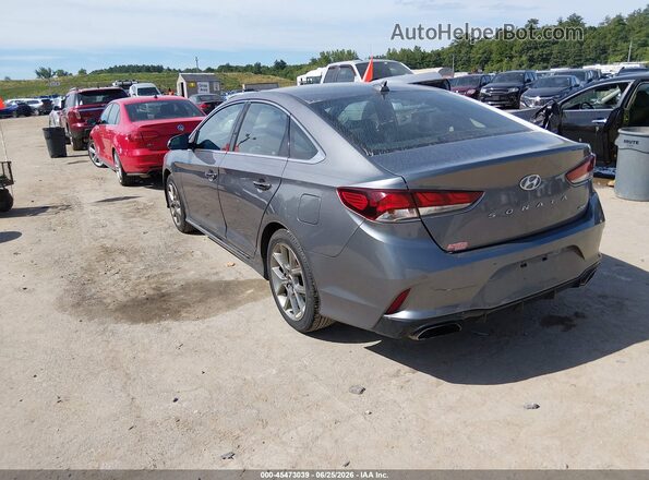 5NPE34AB8JH649781 2018 HYUNDAI SONATA Gray Rear left