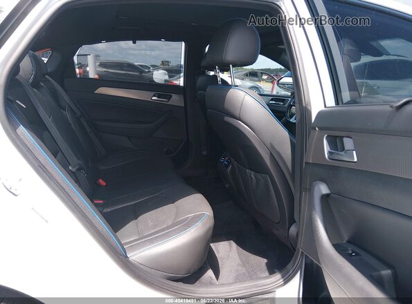 5NPE34AB9KH795785 2019 HYUNDAI SONATA White VIN კოდის სტიკერის ხედი