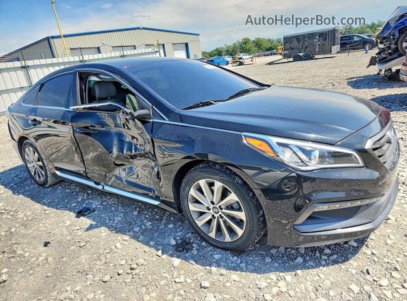 5NPE34AF0GH367033 2016 HYUNDAI SONATA Black Передня права чверть