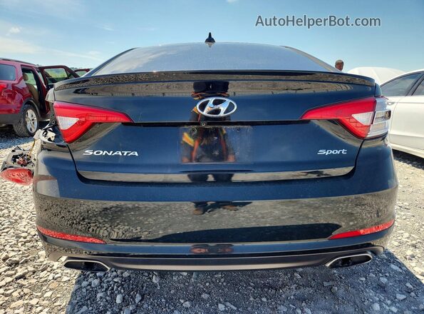 5NPE34AF0GH367033 2016 HYUNDAI SONATA Black Вид ззаду