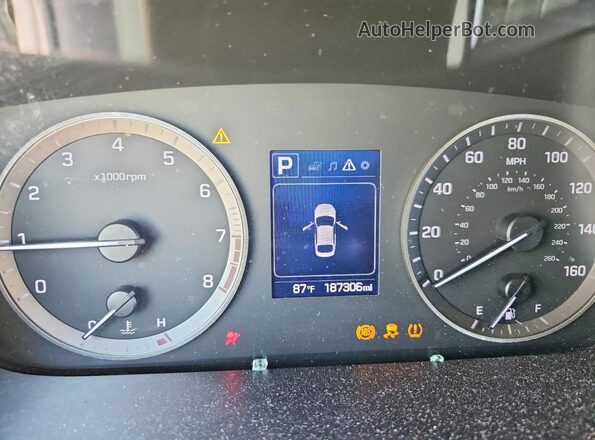 5NPE34AF0GH367033 2016 HYUNDAI SONATA Black Вид щитка приладів