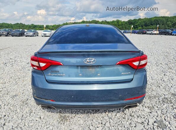 5NPE34AF0GH393521 2016 HYUNDAI SONATA Blue Вид ззаду