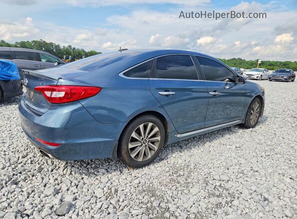 5NPE34AF0GH393521 2016 HYUNDAI SONATA Blue Задня права чверть
