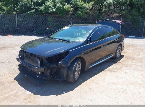 5NPE34AF0HH551681 2017 HYUNDAI SONATA Black წინა მარცხენა ხედი სამი მეოთხედიდან