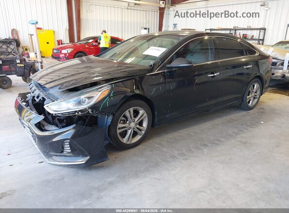 5NPE34AF0JH597596 2018 HYUNDAI SONATA Black Front left