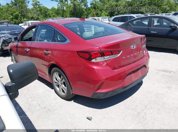5NPE34AF0JH601016 2018 HYUNDAI SONATA Red Հետևի ձախ
