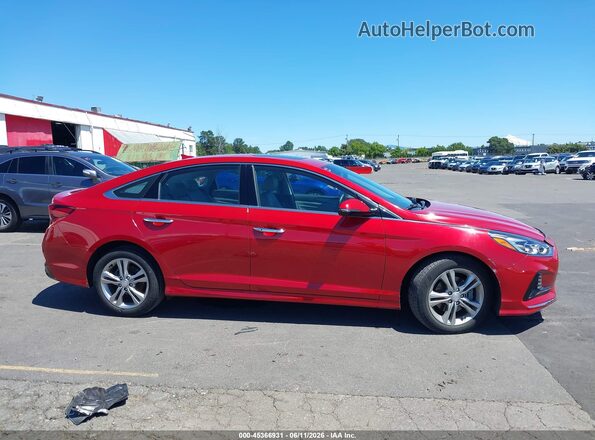 5NPE34AF0JH625591 2018 HYUNDAI SONATA Red Vista interior trasera