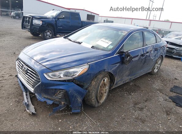 5NPE34AF0JH645307 2018 HYUNDAI SONATA Blue Передня ліва чверть