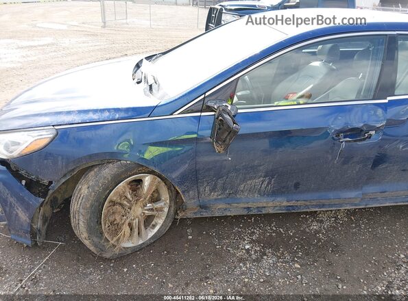 5NPE34AF0JH645307 2018 HYUNDAI SONATA Blue Вид спереду