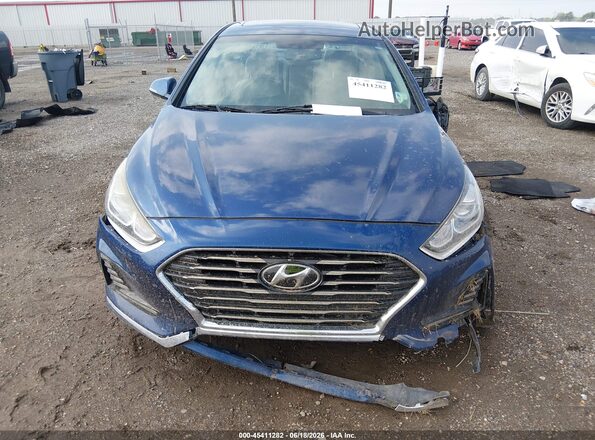 5NPE34AF0JH645307 2018 HYUNDAI SONATA Blue Вид щитка приладів