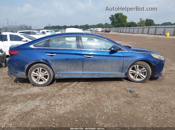 5NPE34AF0JH645307 2018 HYUNDAI SONATA Blue Вид задньої частини салону