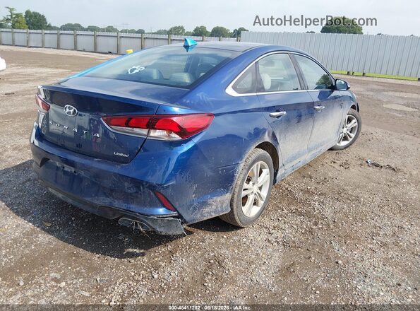 5NPE34AF0JH645307 2018 HYUNDAI SONATA Blue Задня права чверть