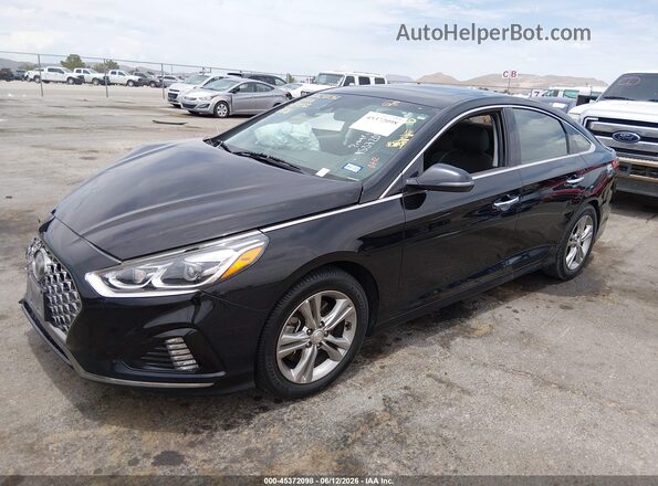 5NPE34AF0KH771099 2019 HYUNDAI SONATA Black Առջևի ձախ երեք քառորդ տեսարան