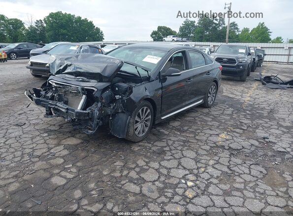 5NPE34AF1GH352203 2016 HYUNDAI SONATA Черный Передняя левая четверть