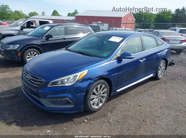 5NPE34AF1HH494066 2017 HYUNDAI SONATA Blue Przód lewy