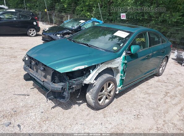 5NPE34AF1JH642111 2018 HYUNDAI SONATA Зеленый Передняя левая четверть
