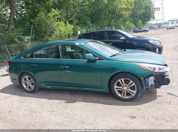 5NPE34AF1JH642111 2018 HYUNDAI SONATA Зеленый Вид задней части салона