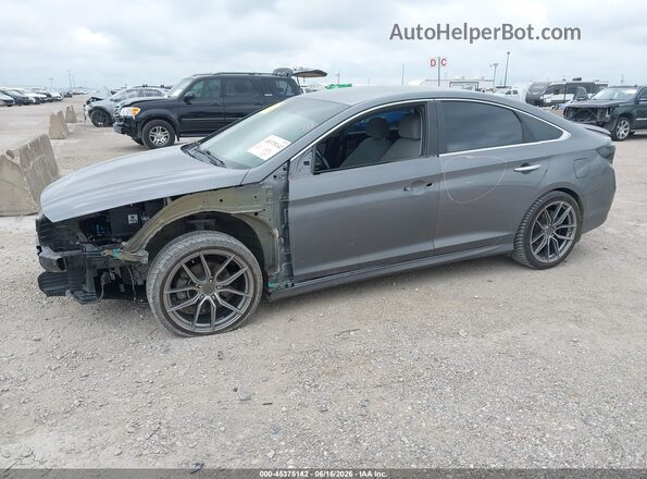 5NPE34AF1JH716773 2018 HYUNDAI SONATA Gray Vista tres cuartos delantera izquierda