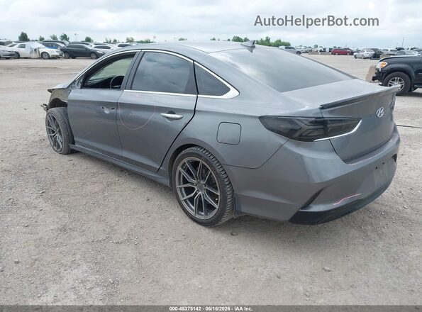 5NPE34AF1JH716773 2018 HYUNDAI SONATA Gray Trasero izquierdo