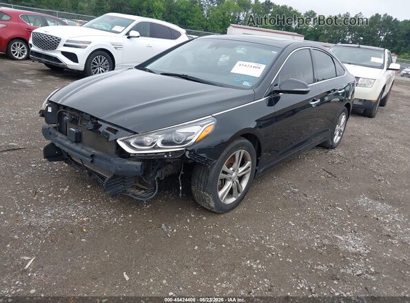 5NPE34AF1KH750665 2019 HYUNDAI SONATA Black წინა მარცხენა ხედი სამი მეოთხედიდან
