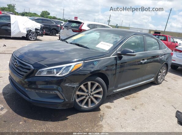 5NPE34AF2HH469774 2017 HYUNDAI SONATA Black Передня ліва чверть