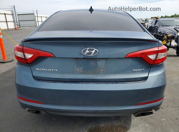5NPE34AF2HH528175 2017 HYUNDAI SONATA Blue Вид ззаду