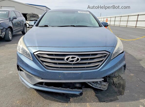 5NPE34AF2HH528175 2017 HYUNDAI SONATA Blue Вид спереду