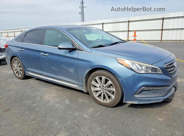 5NPE34AF2HH528175 2017 HYUNDAI SONATA Blue Передня права чверть
