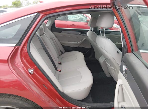5NPE34AF2JH596899 2018 HYUNDAI SONATA Red Widok naklejki z numerem VIN